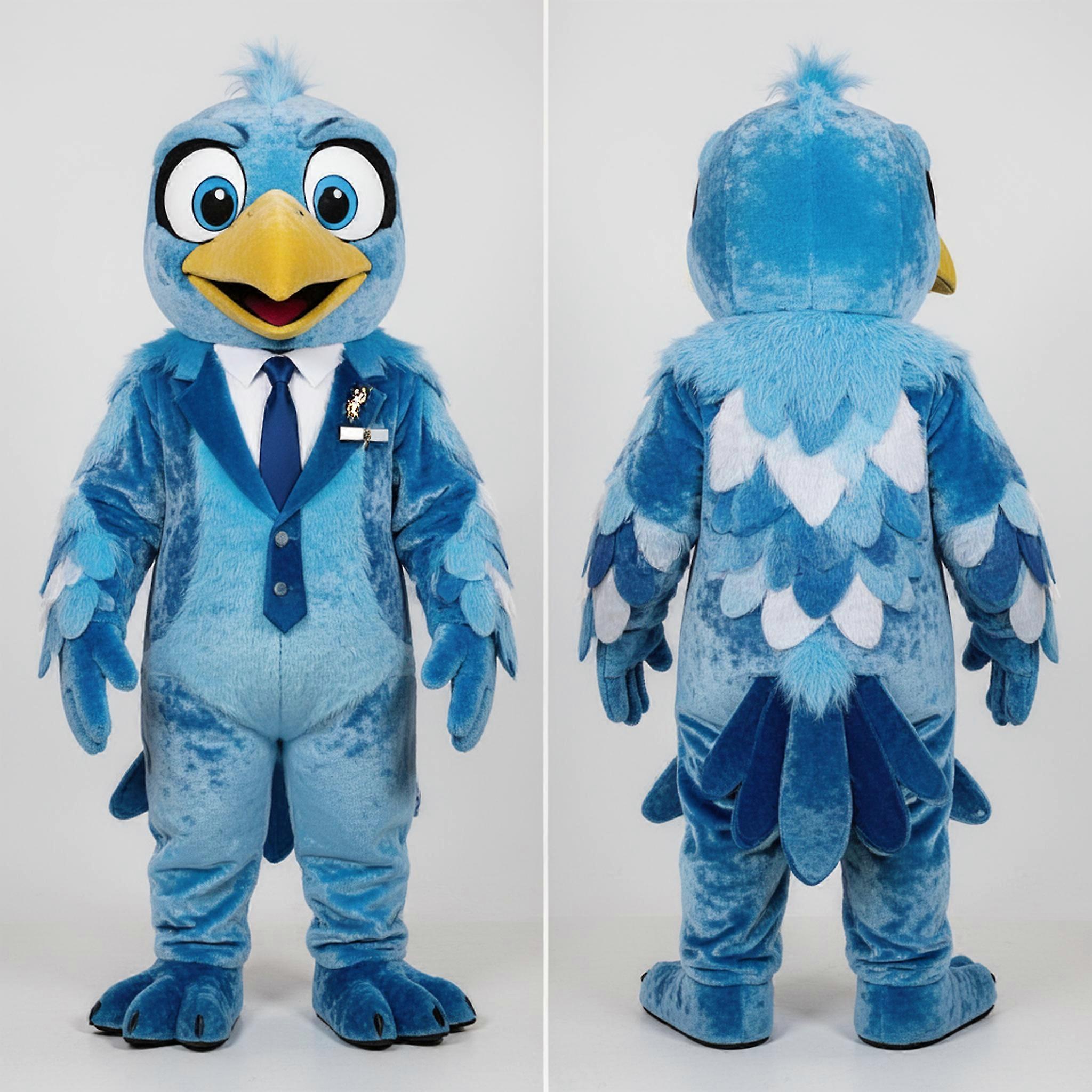 MASTICOT Sky Blue Velvety Crow Mascot