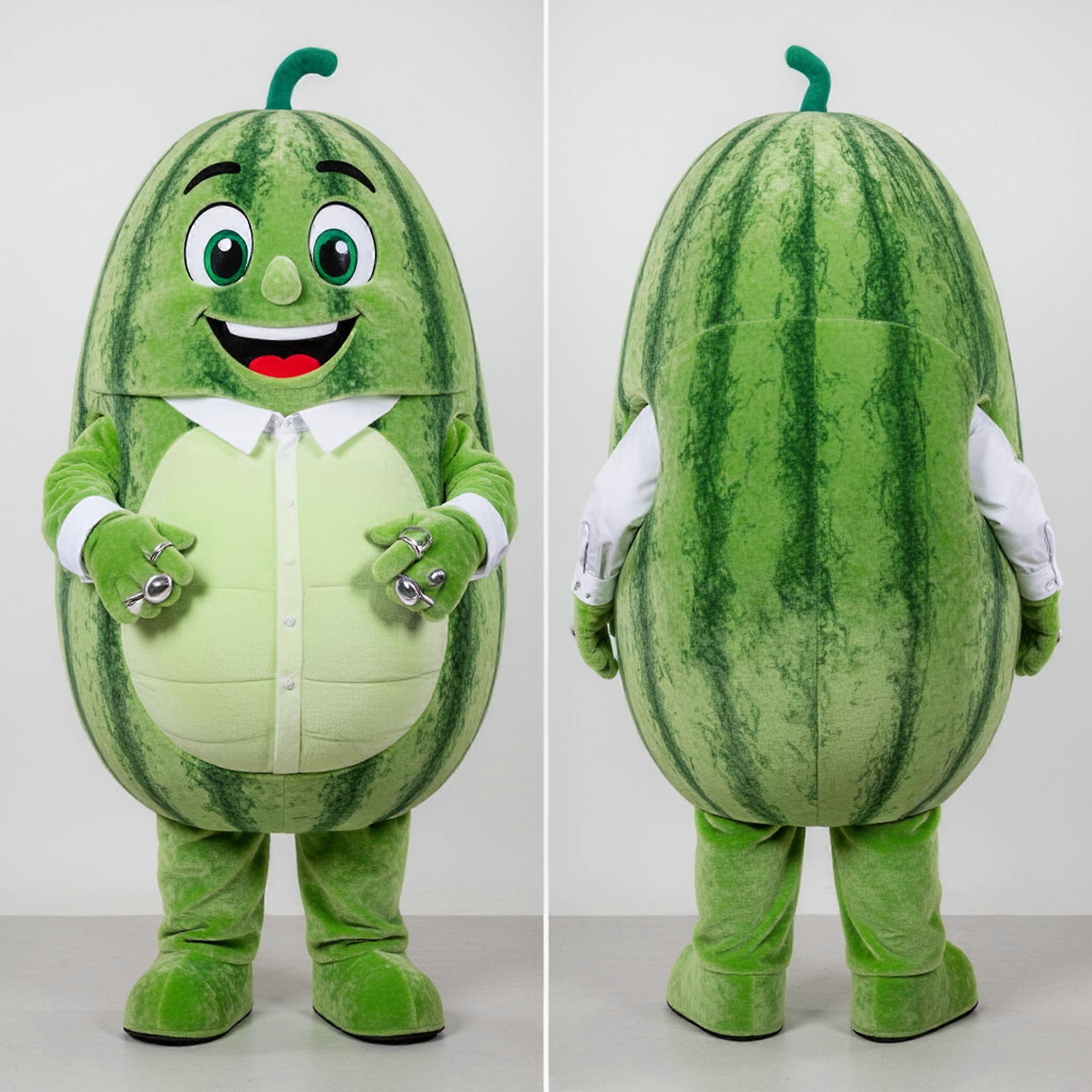 MASTICOT Lime Green Plush Watermelon Mascot