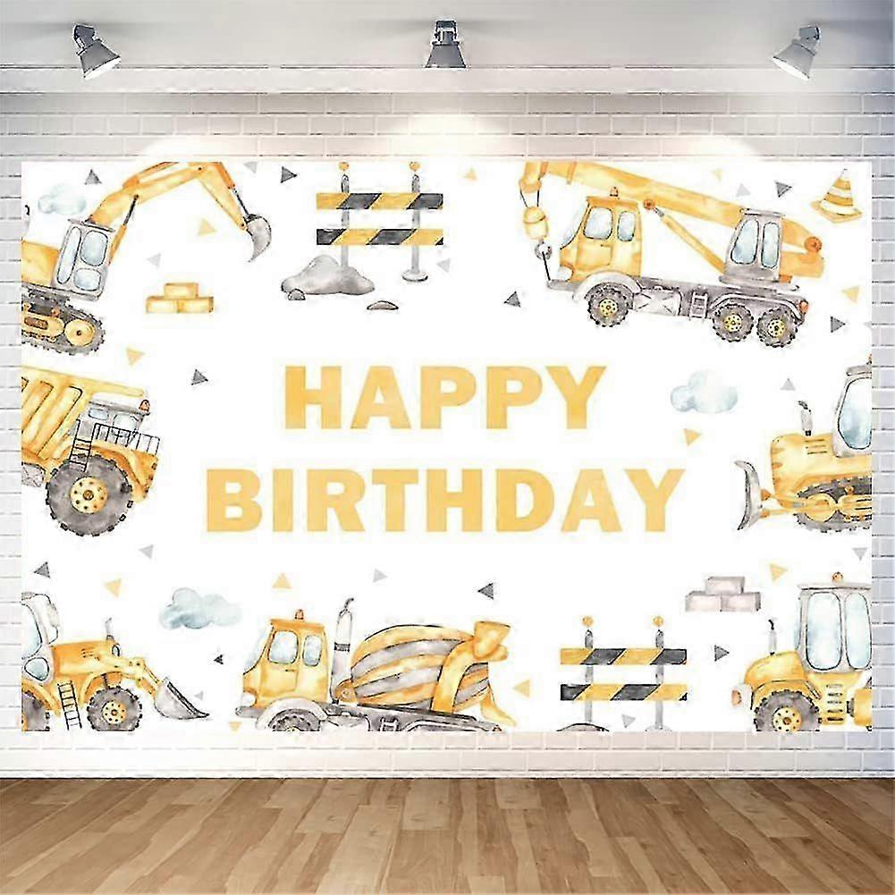 Polyester Construction Birthday Backdrop
