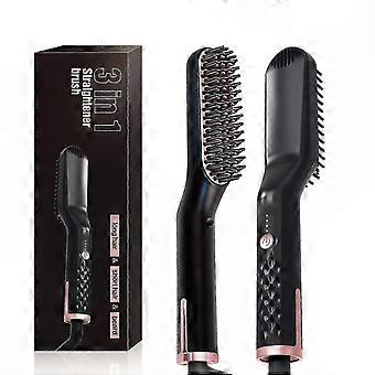 For Men's Beard and Hair, 2-In-1 Straightening Brush with Ion Technology, 30s