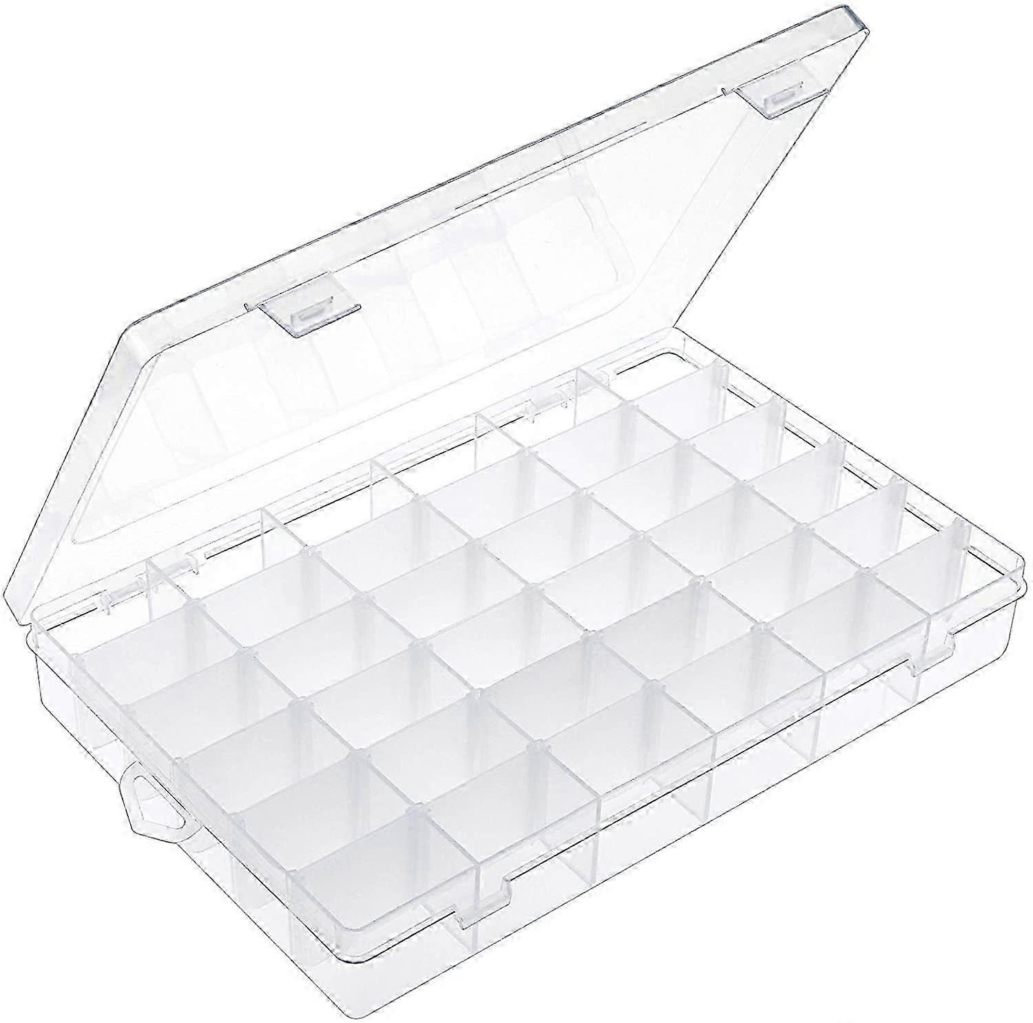 Adjustable 36-Compartment Clear Box