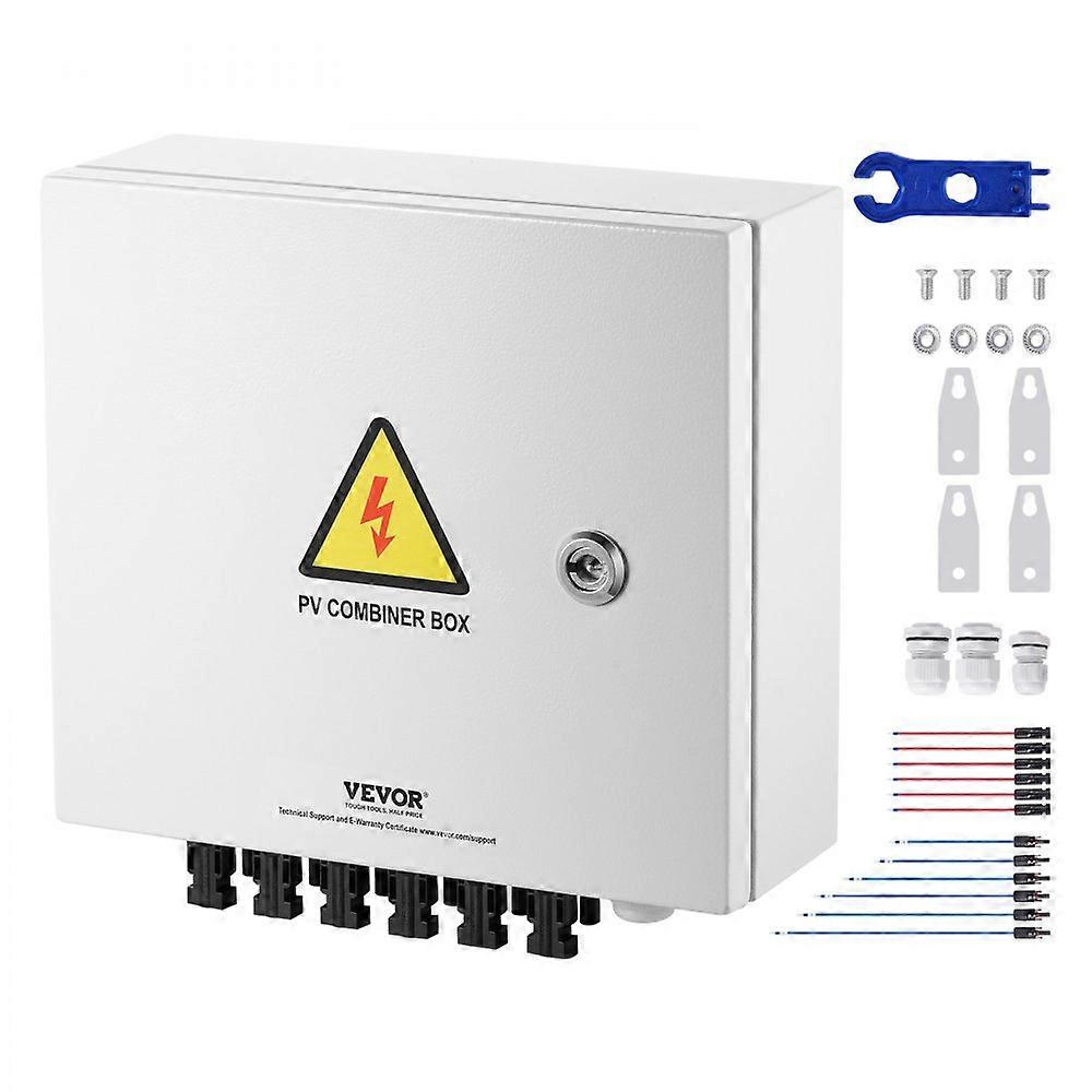 PV Combiner Box 6-String - 15A Zekering - Stalen Behuizing