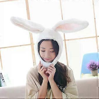 Kawaii Plush Rabbit Bunny Ears Hat Earflap Head Warmer Winter Hats With Earflaps White Black Cover For Kid Girls Women Caps