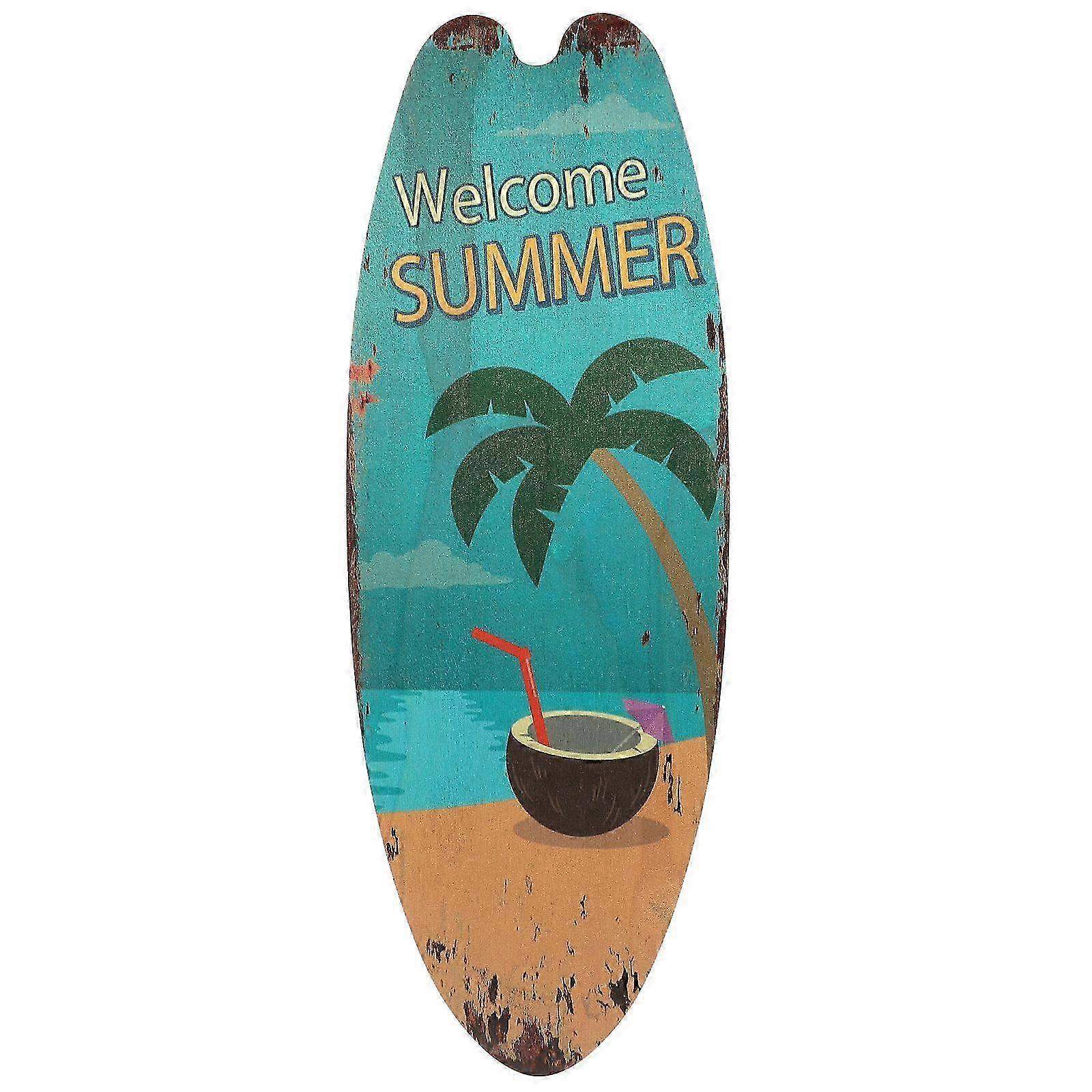 Solid Wood Surfboard Pendant Coastal Decor