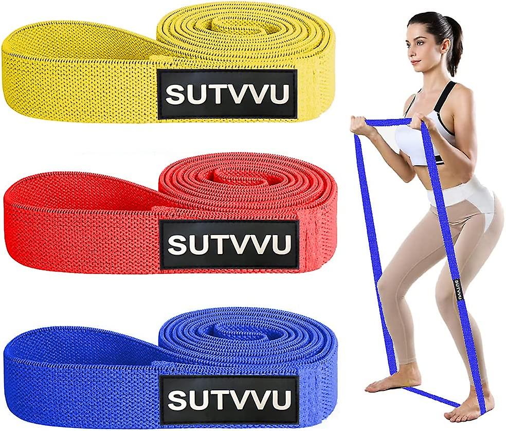 Long Resistance Bands Set for Women with Instruction Guide and Carry Bag, Set of 3, Red, 10