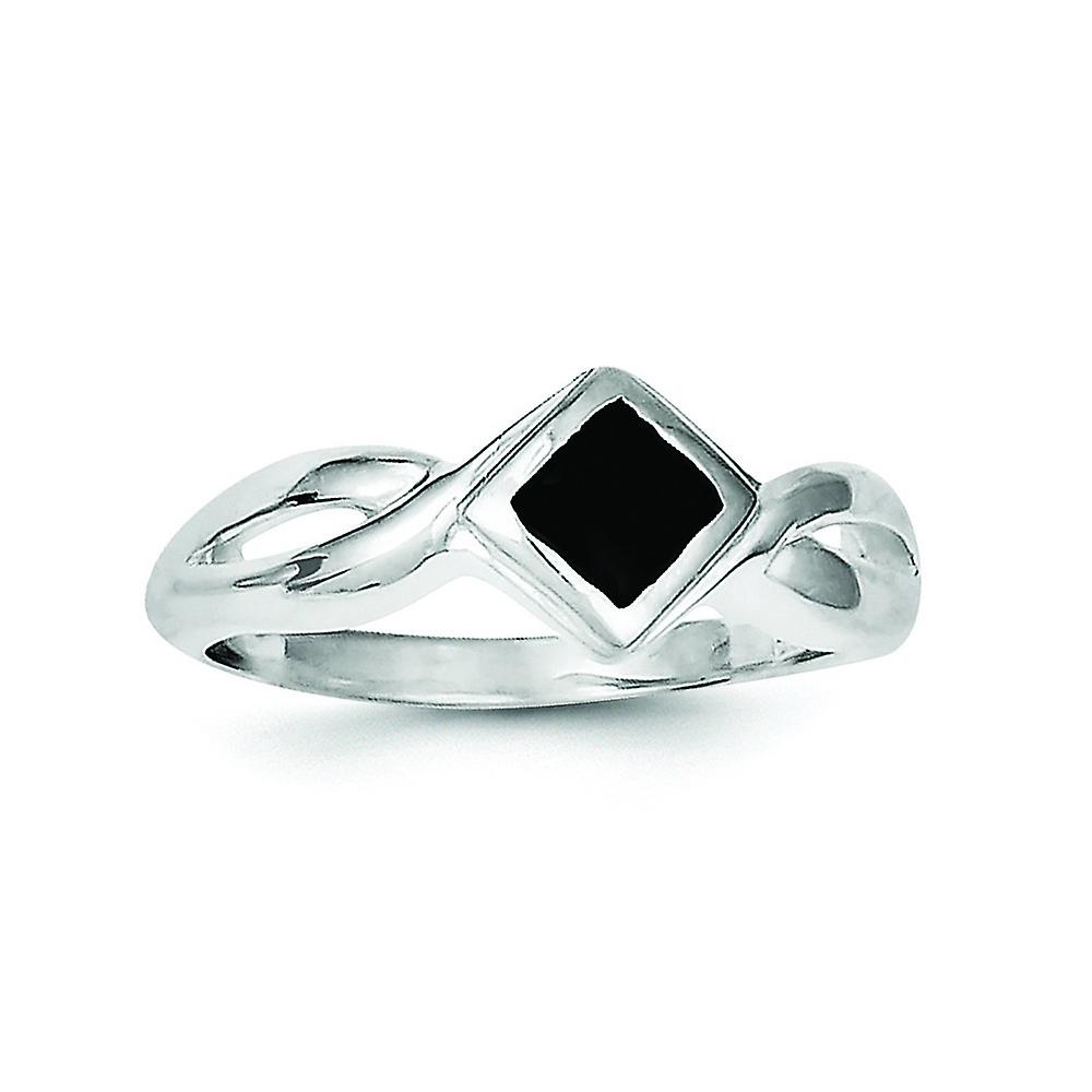 925 Sterling Silver Solid Simulated Onyx Ring Ring for Women - Ring Size: 6 to 8