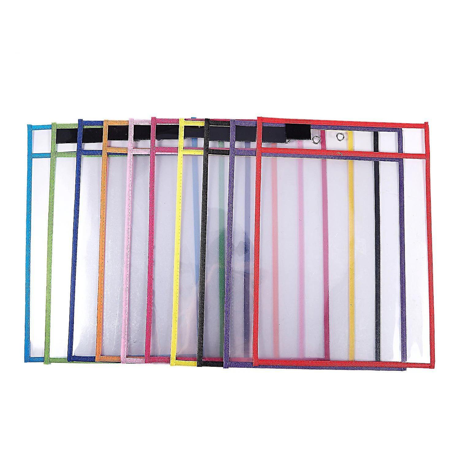 Multicolored- Pockets Reusable, Dry Erase Sheets