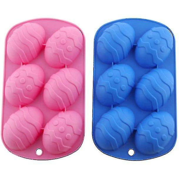Silicone Cake Mold, Silicone Easter Mold, 2pcs 6 Cavity Egg Chocolate Mold, Easter Chocolate Mold