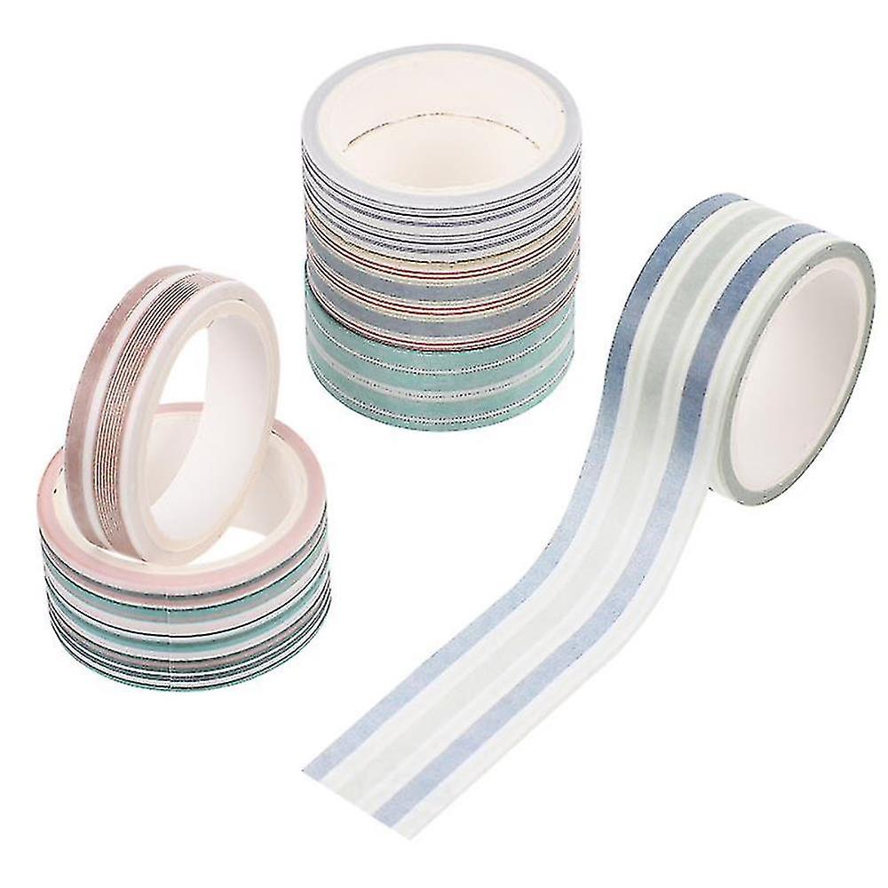 6 Rolls Simple Style Washi Tape Decorative Stripe Tape Adhesive Tape For Diy