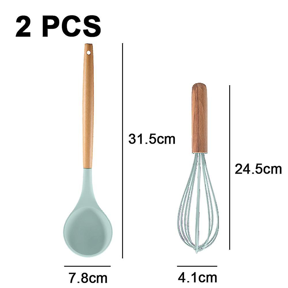 thumbnail image 2 of sistema del utensilio de la cocina 2pc, utensilios de cocina de madera fáciles de limpiar, cocinando, 2 of 5