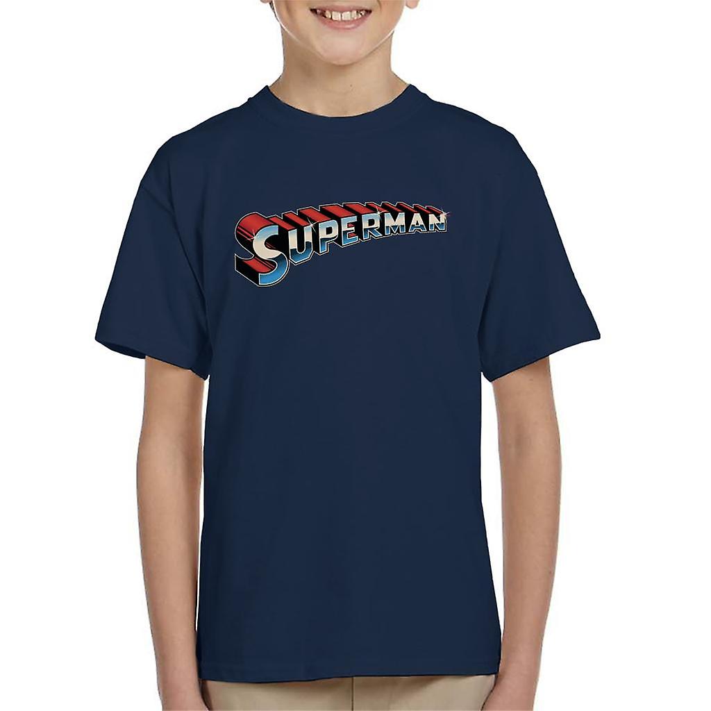 Superman 3D Text Logo Kid's T-Shirt