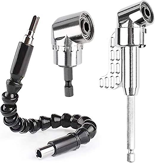 105 Degree Adjustable Right Angle Drill Bit, with 1/4" Hex Shank, 3 Pack