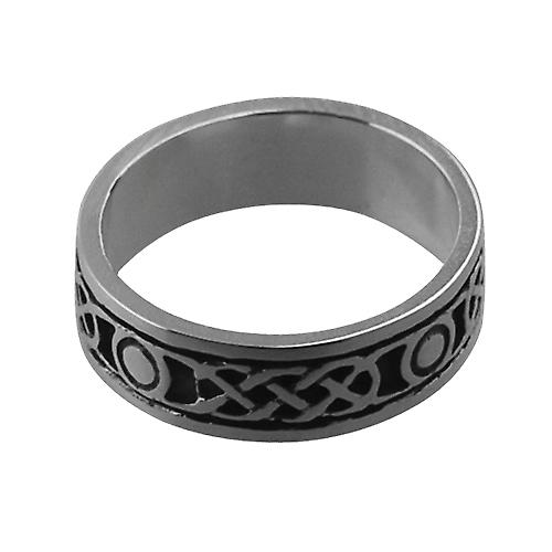 Silver oxidized 6mm Celtic Wedding Ring Size Q