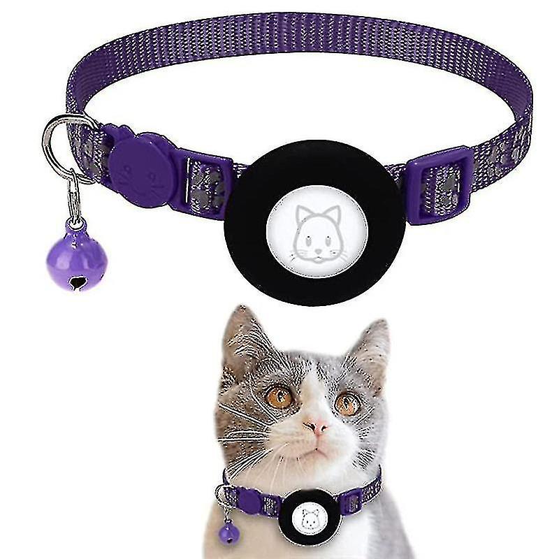 Collare per gatti con collare riflettente con supporto GPS, fibbia di sicurezza e campanello per cucciolo di gattino gatto