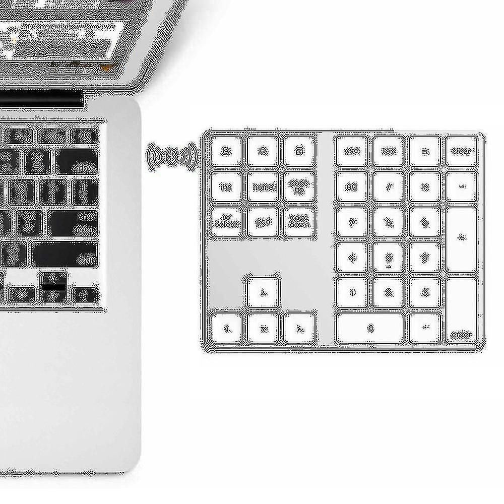 Bluetooth 3.0 Wireless Numeric Keypad 34 Keys Digital Keyboard For Accounting Teller Windows Ios Os