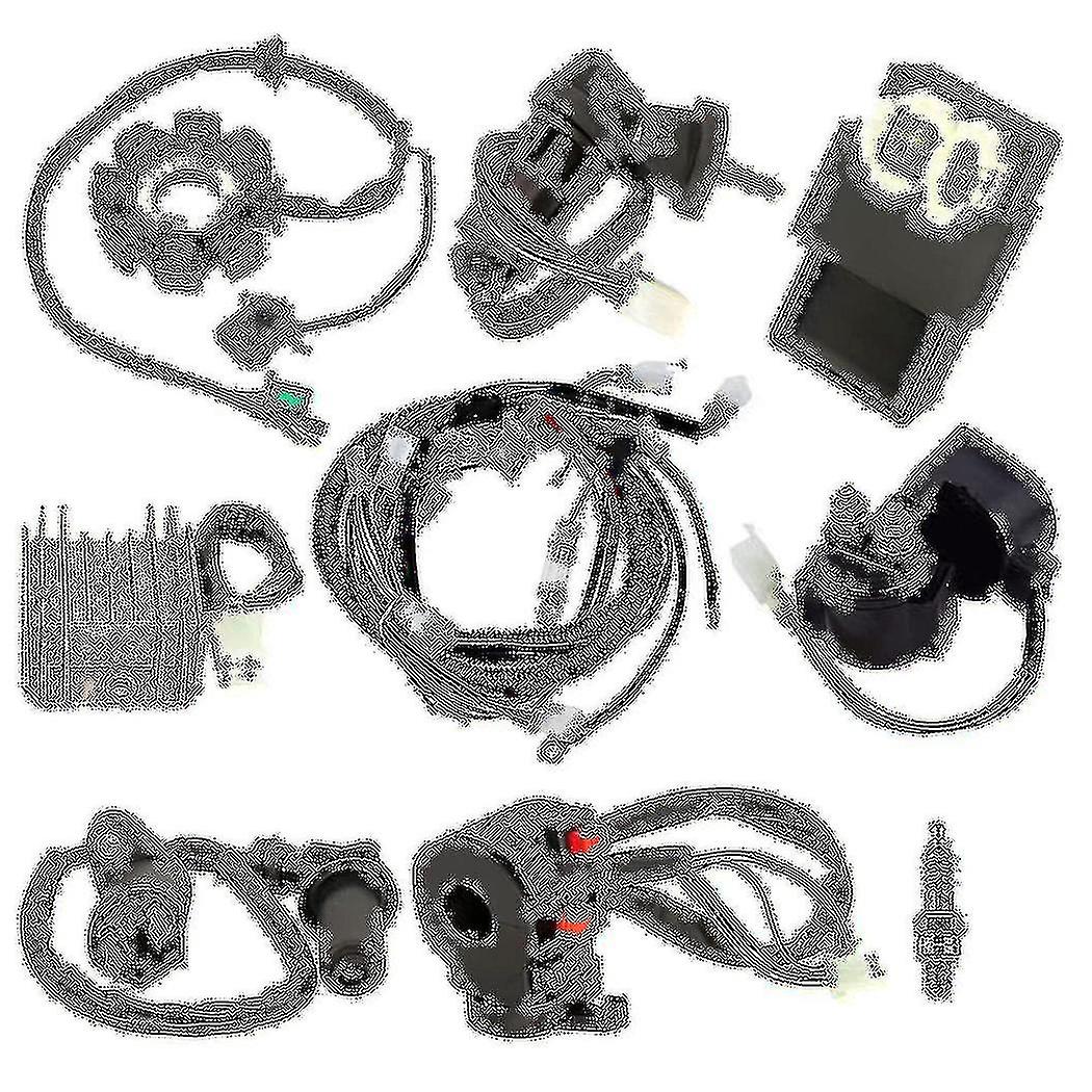 Atv Wiring Harness Kit, With Cdi Stator Regulator Ignition Switch Solenoid Relay For Gy6 125cc 150c
