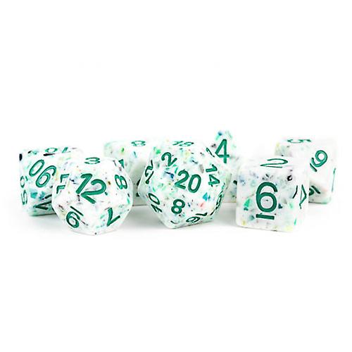 RAINBOW Metallic Dice Games Quality Recycled Resin Polyhedral Dice Set 16mm