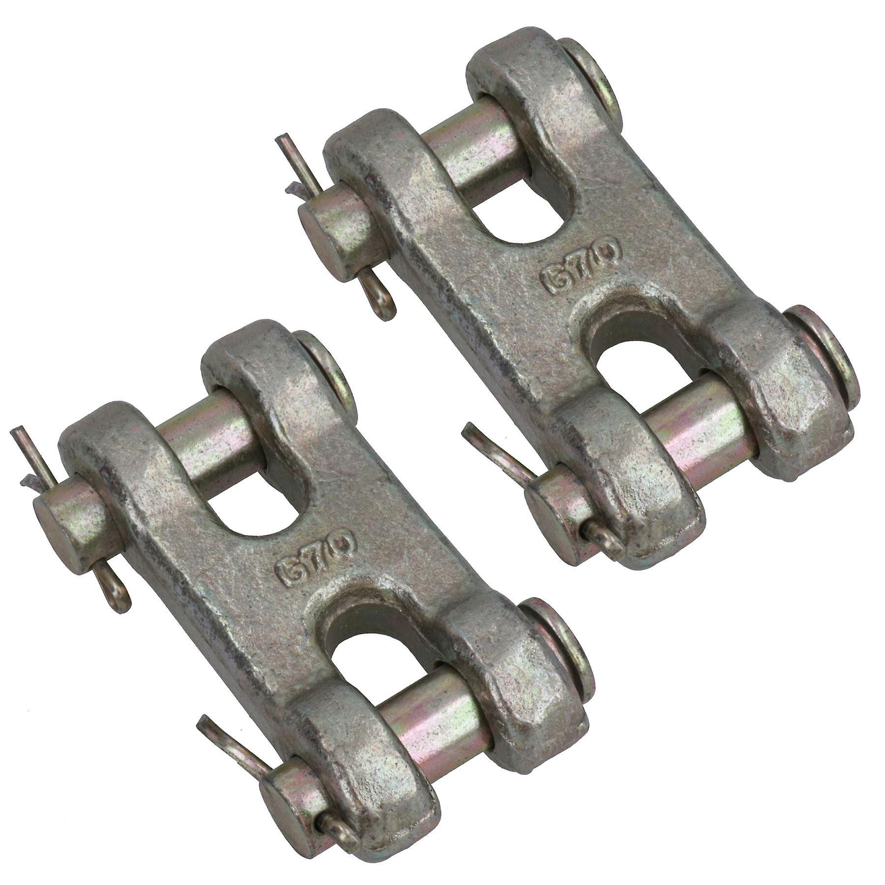 Double Clevis Link Joiner Attachment For 7/16in – 1/2in Sized Chains Hooks 2pc