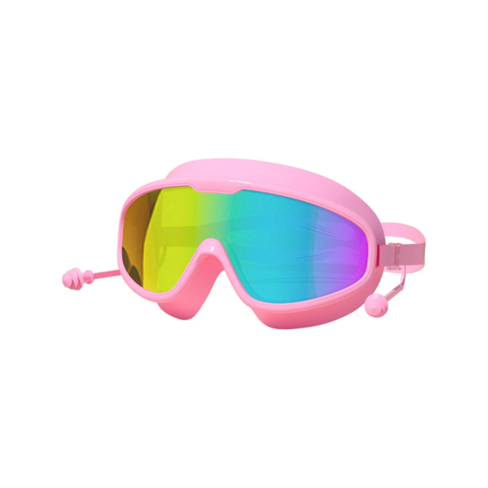 Zwembril Zwembril Groot Frame Duikbril met Oordopjes Roze Plating in doos