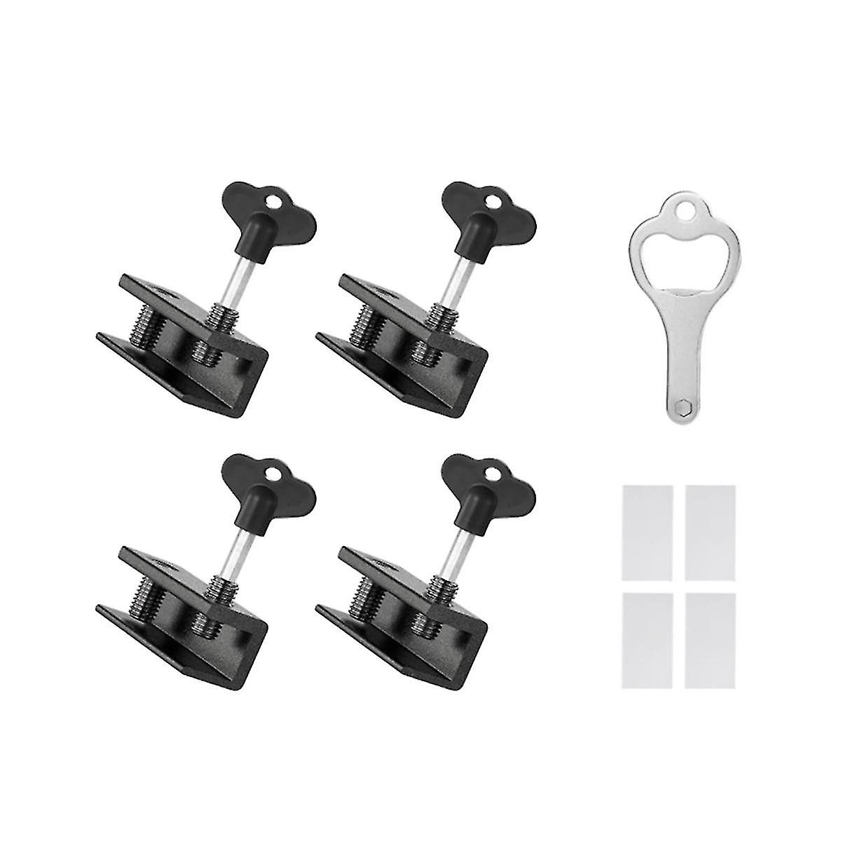 4 Sets Window Locks, Sliding Window Locks With Key For Vertical & Horizontal Sliding Windows Doors, Security Window Lock