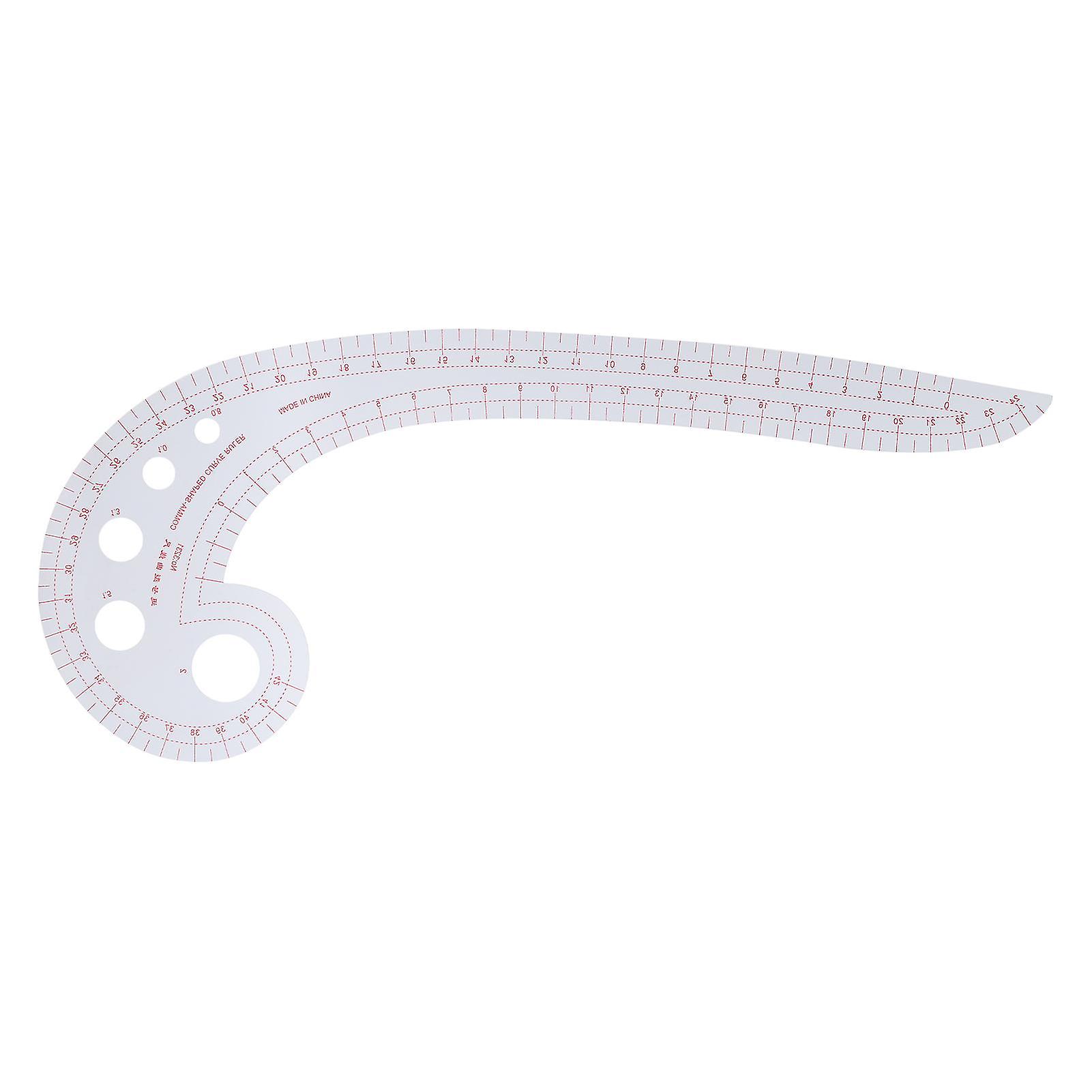 Comma Ruler Multifunctional Grading Ruler 6‑Word Cutting Tool Curved Ruler for Making Clothes