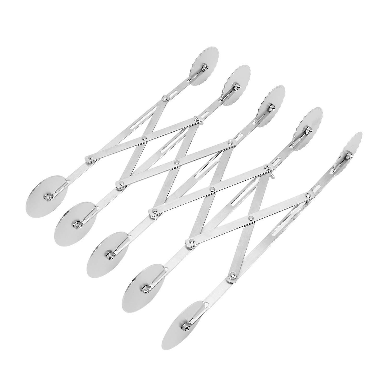 Coupe-pizza rétractable à 5 roues en acier inoxydable, accessoire de cuisine pour pâte à gâteau