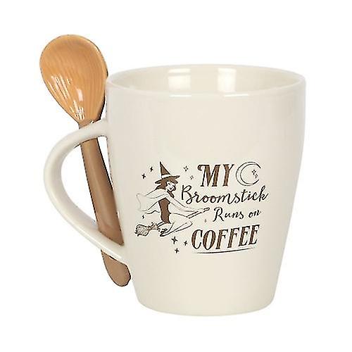 Something Different My Broomstick Runs On Coffee Mug & Spoon Set