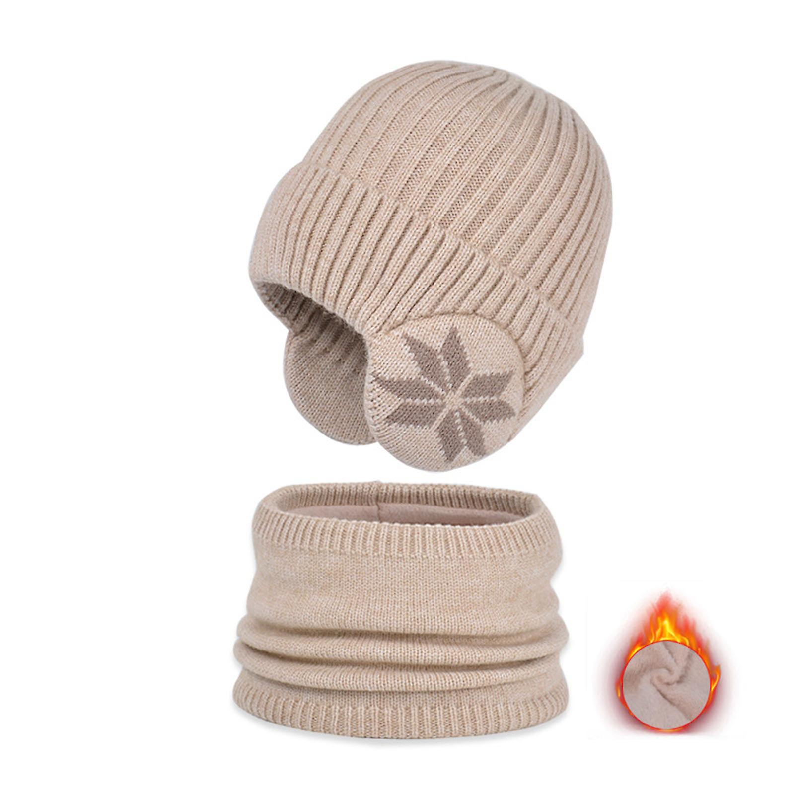 Warm Earflap Hat Scarf Set for Winter Comfortable Windproof Beanie for Cold Weather