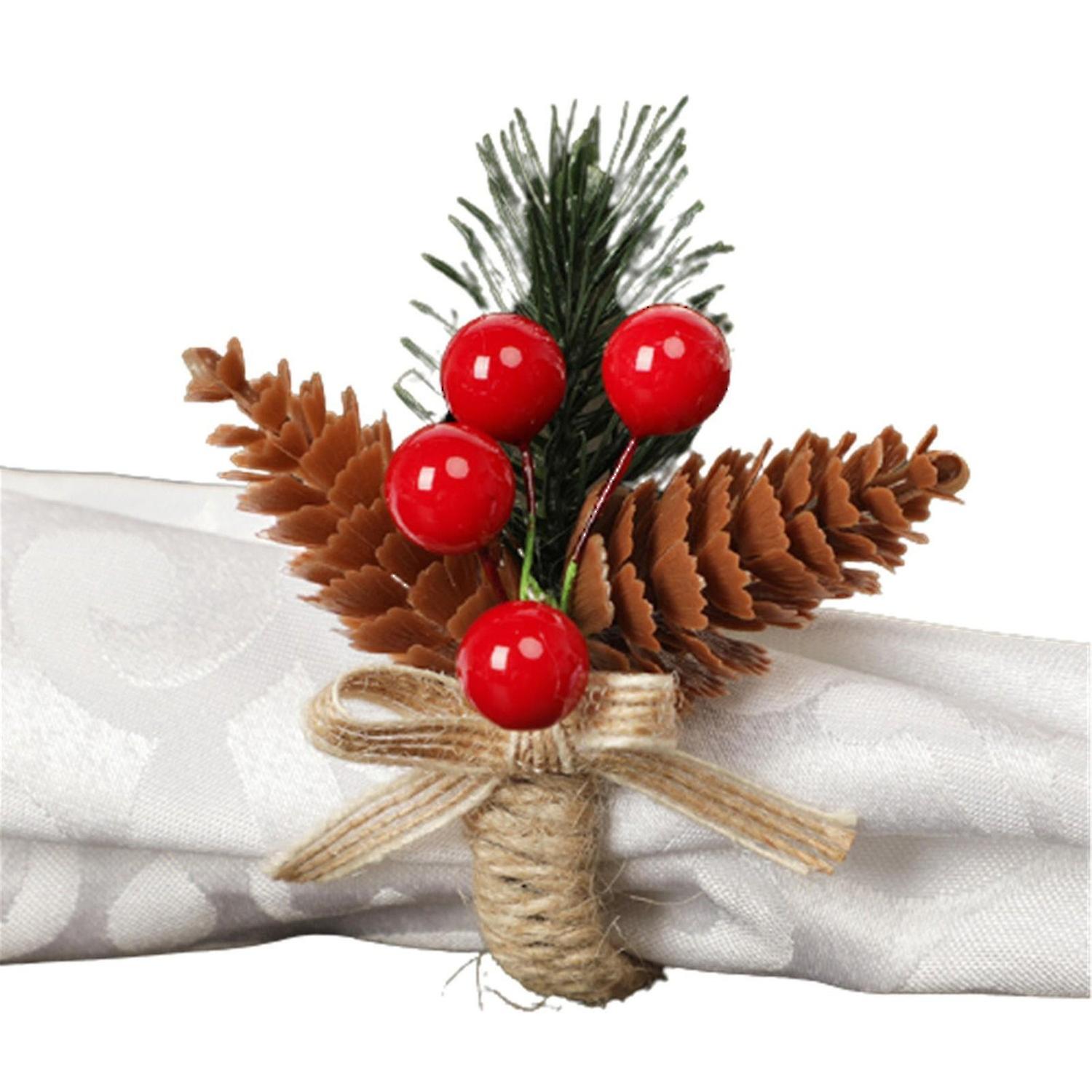 Christmas Napkin Rings Dining Table Decorative Serviette Buckle For