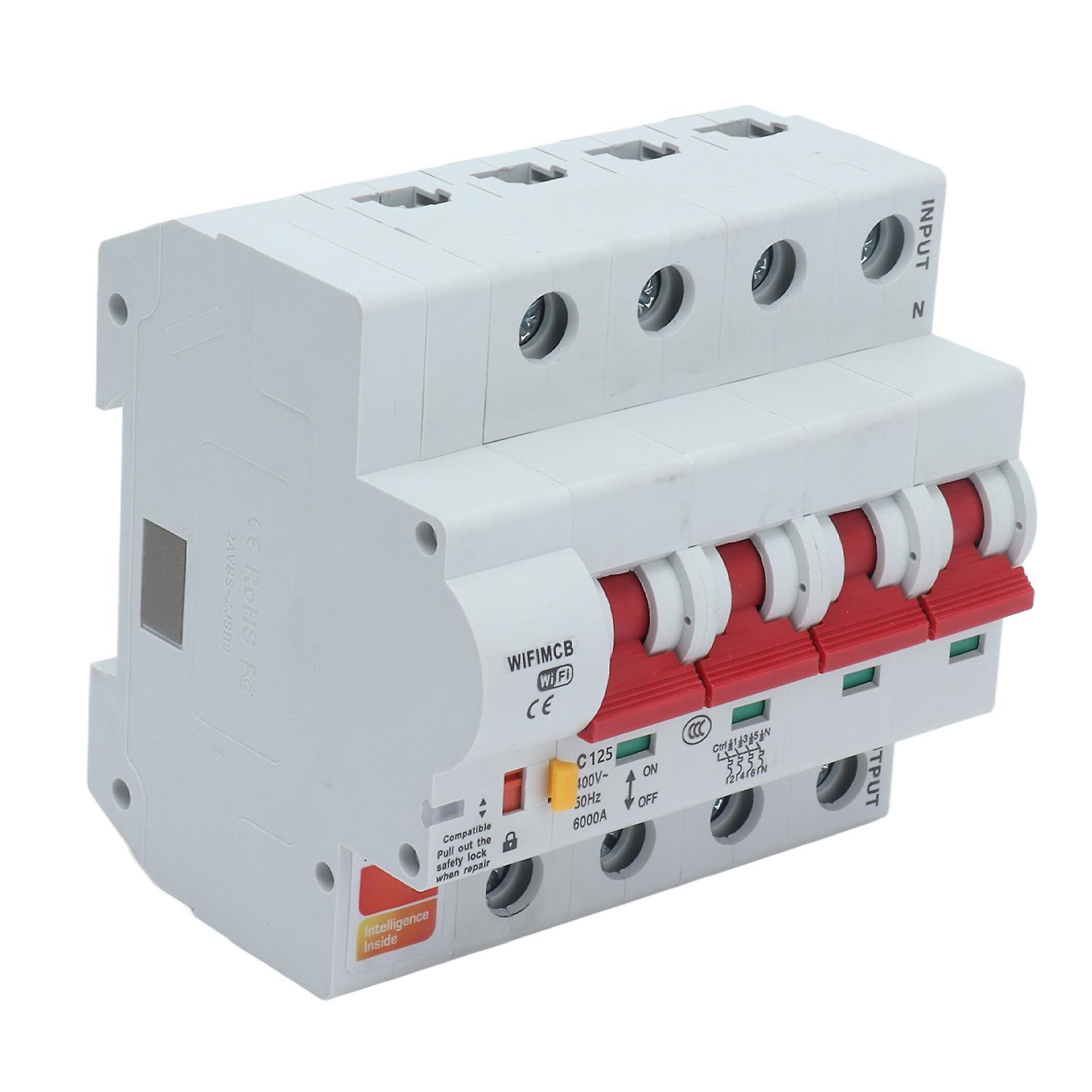 Circuit Breaker Smart WiFi Bluetooth 4P Remote Switch AC 400V with Safety Lock for Home125A 