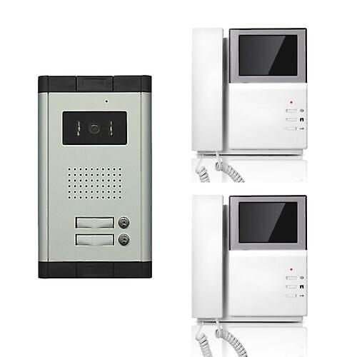 Video Intercom Apartment Wired Video Door Phone Audio Visual Entry System 2 Unit