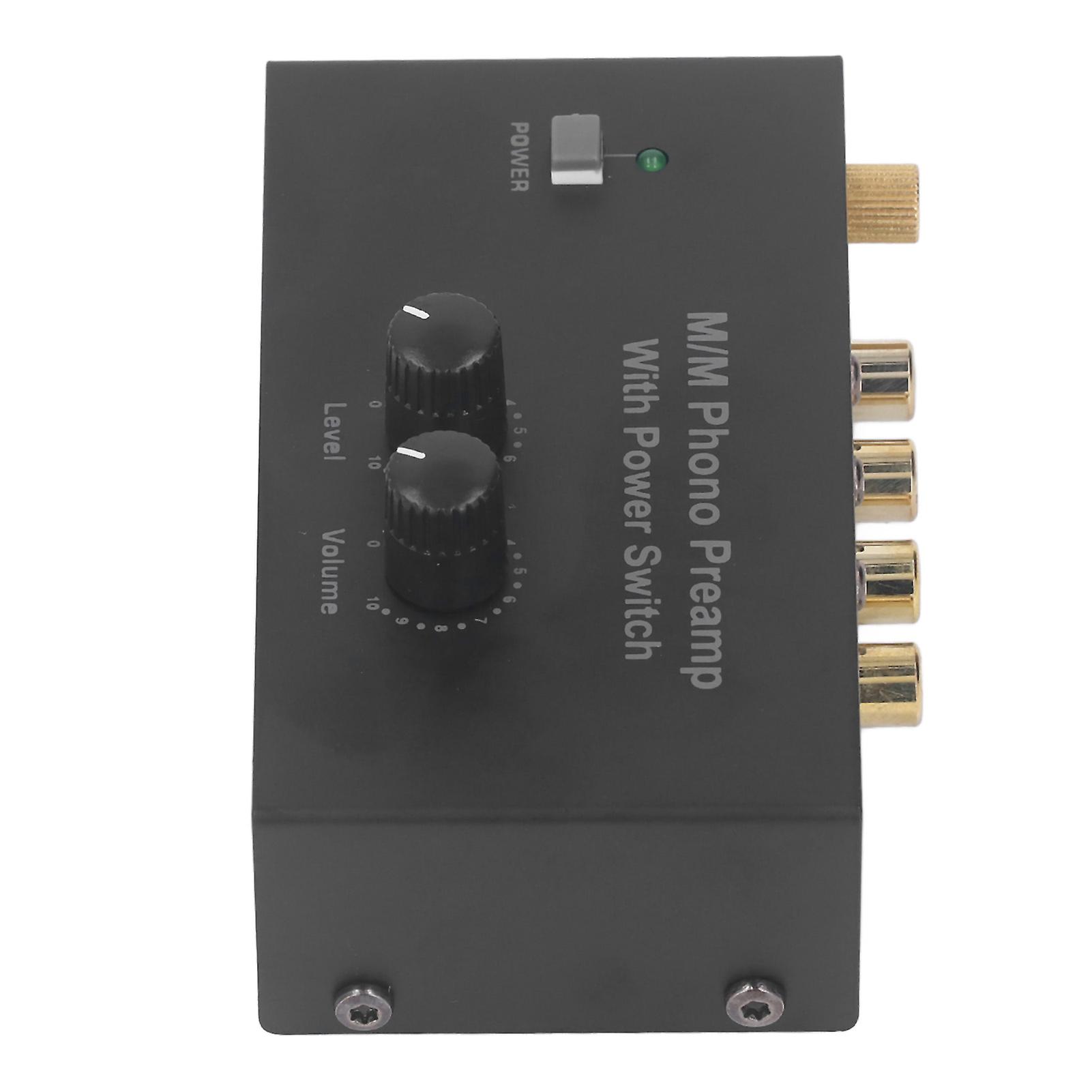 Phono Turntable Preamp Record Player Preamplifier Electronic Sound Stereo Phonograph Preamplifier Low Noise PP500P 100‑240V UK Plug