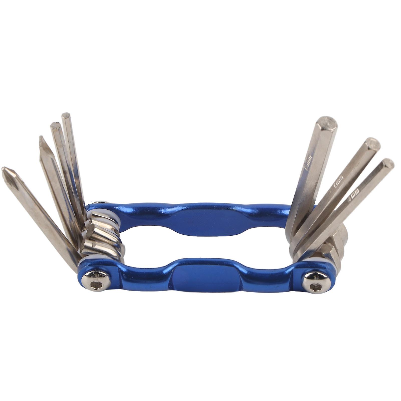 Portable 7 in 1 Multifunctional Cycling Bike Repair Tool Set Wrench Screwdriver ToolsBlue