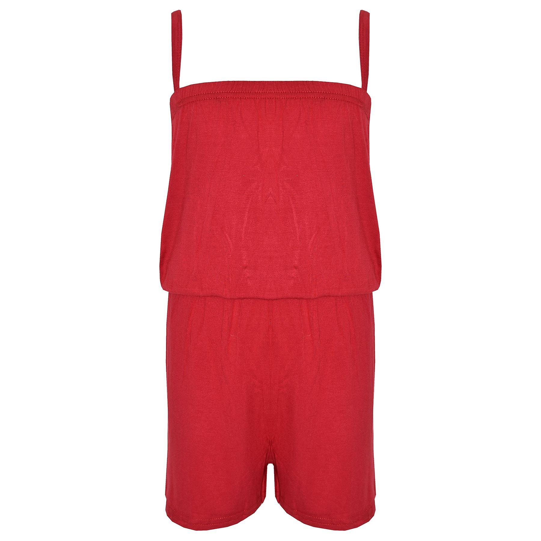 Mädchen Plain Red Farbe Jumpsuit