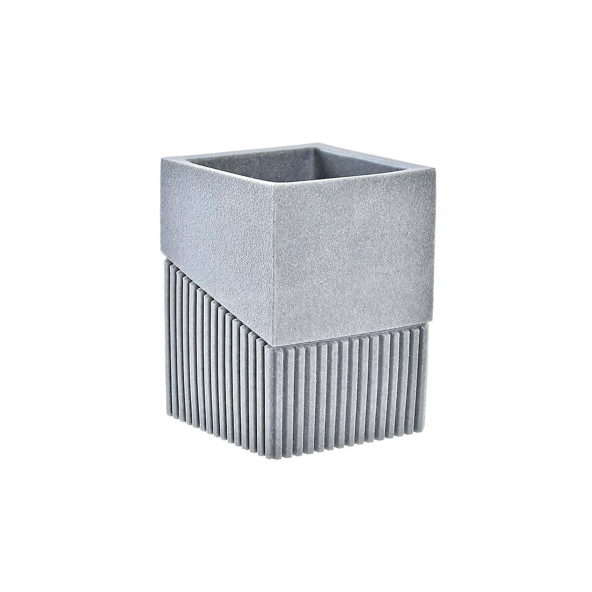 牙刷架 DKD 家居装饰灰色树脂 7.6 x 7.6 x 10 厘米