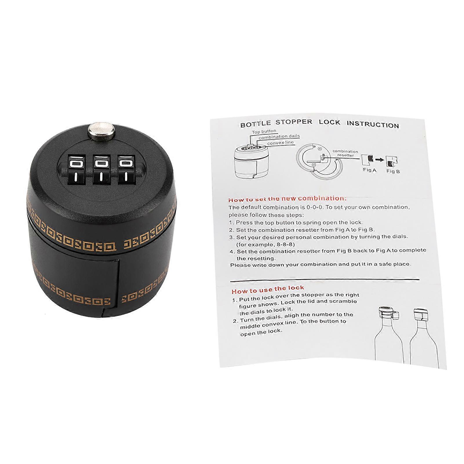 Plastic Bottle Password Lock Combination Sealing Lock Wine Stopper Vacuum Plug
