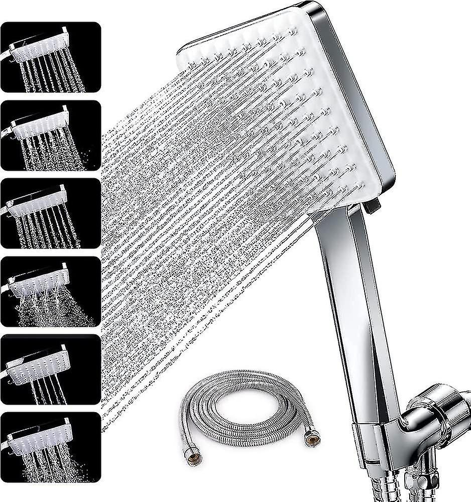 シャワーヘッド、高圧ハンドヘルドシャワーヘッドとホースユニバーサルパワー大型シャワーヘッド(2mホース付)