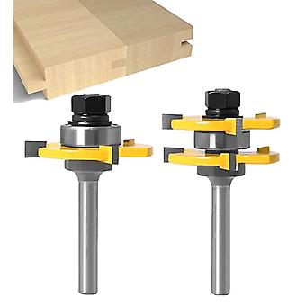 8mm Shank Assorted Tongue and Groove Knife Set, T-Shaped 3 Prong Woodworking Tool (8mm)