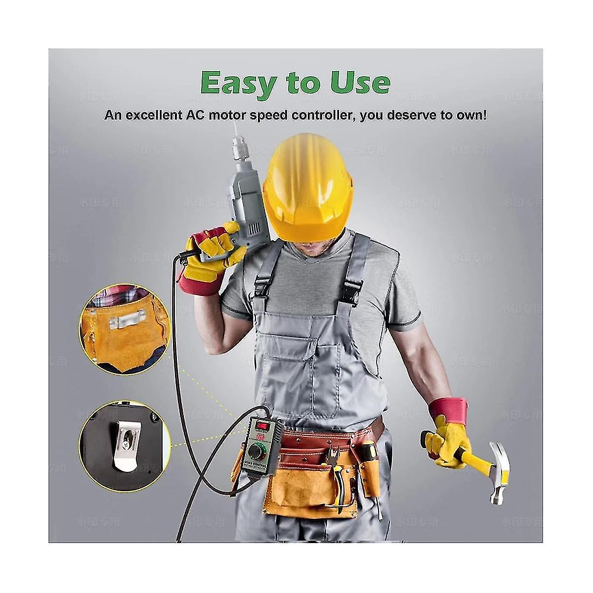 Ac Motor Speed Controller, Ac 100v-120v & 15a Max, With Overload Protection Switch & Voltage Led Di