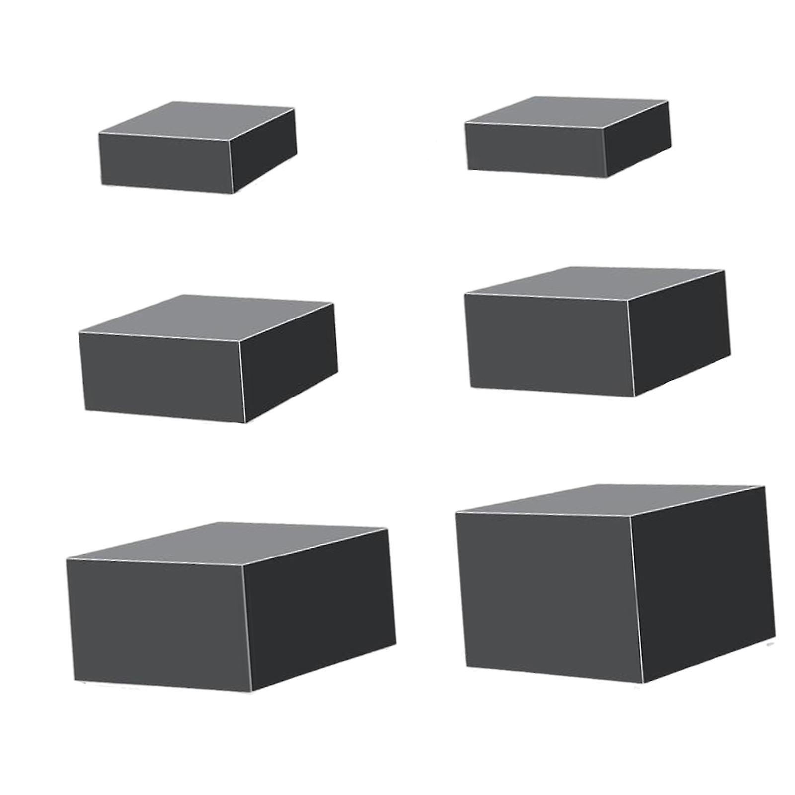 6Pcs Acrylic Cube Display Box Riser Nesting Riser for Food Dessert Cosmetics White