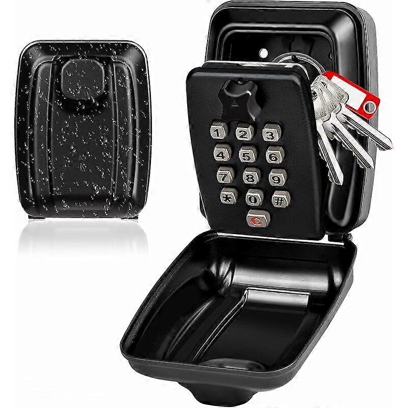 Key Box, Large Outdoor Secure Key Box with 12 Digit Code Waterproof Wall Mounted Key Box Secure Storage Key Box, Combination Key Box for Home Factory