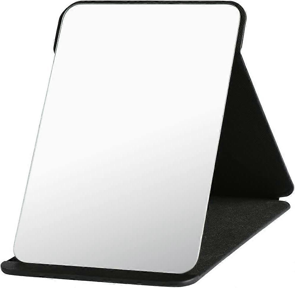 20.5*15.5cm Folding Tabletop Mirror with PU Leather Makeup Mirror, Portable Travel Mirror, Folding Mirror with Stand Portable -Yx