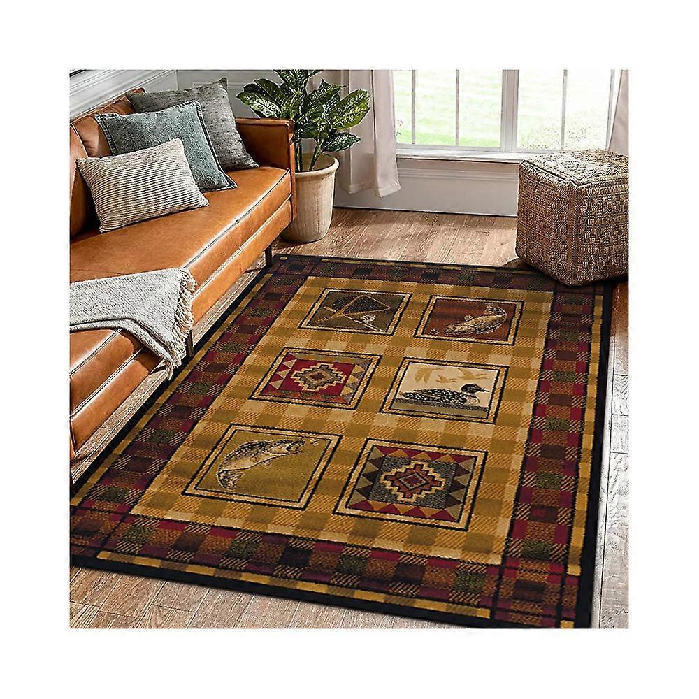 Tappeto lavabile in stile etnico, tappeti antiscivolo per soggiorno, tappeti tribali geometrici per pavimenti di grandi dimensioni, tappeto morbido per camera da letto-americano-6