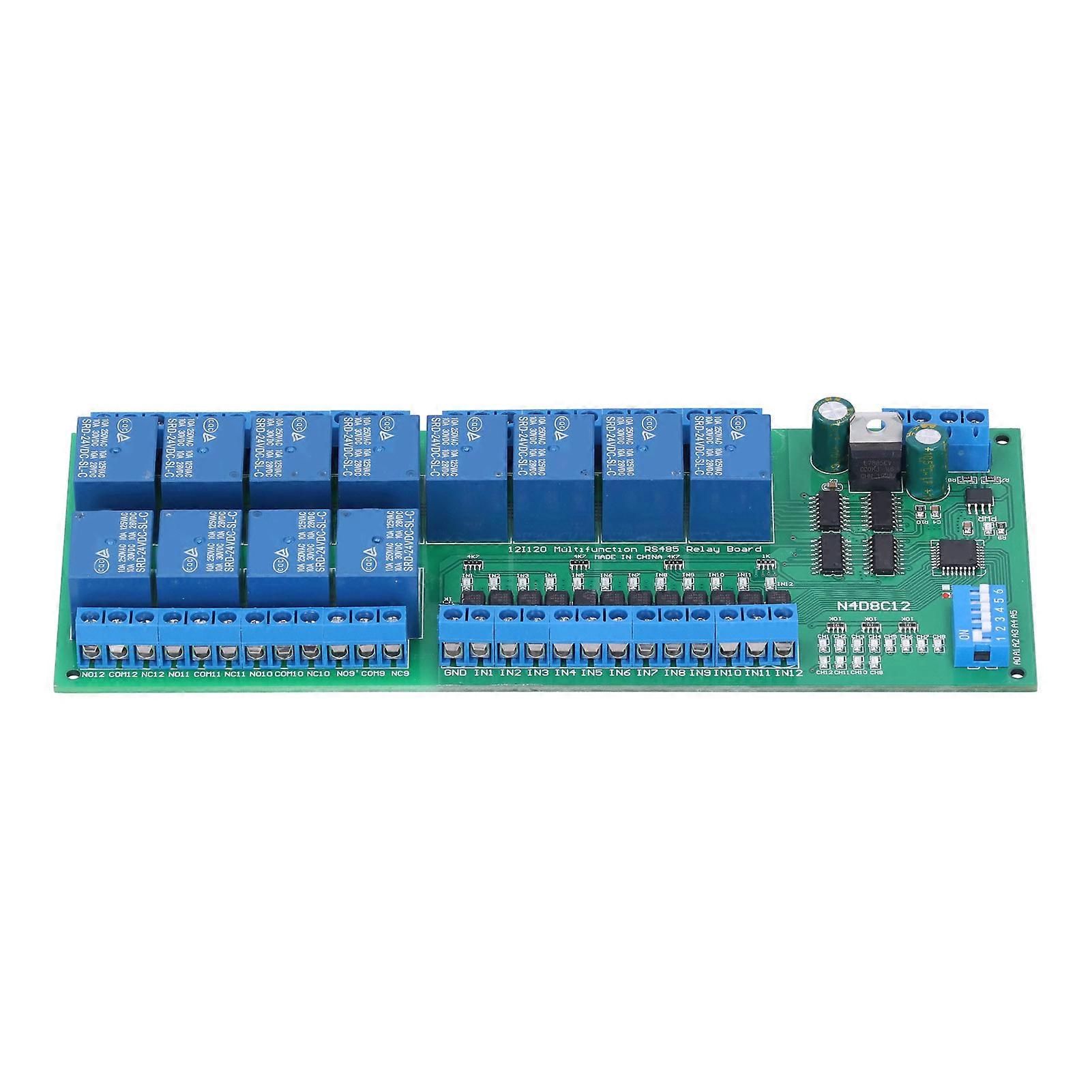 Relay Module 12 In 12 Out Electronic Component Without Shell Rs485 Board N4d8c12 24v