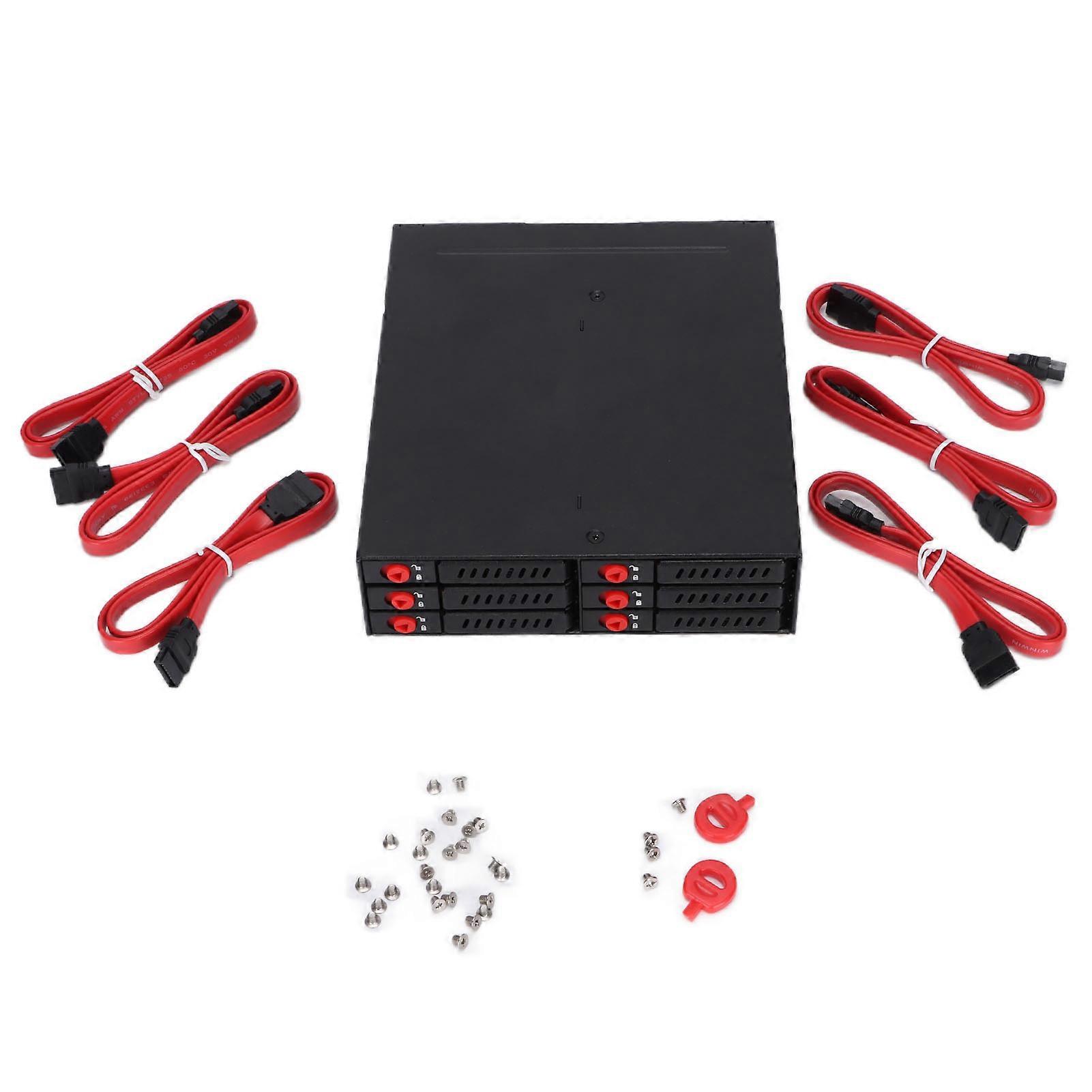 6 Bay Hard Drive Enclosure Stable Sturdy Durable Portable Safe Heat Dissipation Hard Disk Case