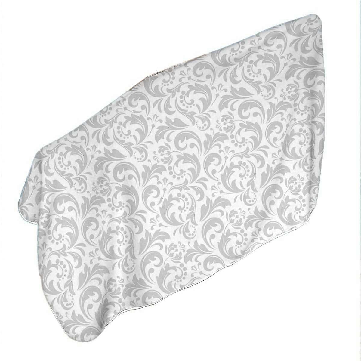 Grey Pattern of Royal Floral Microfiber Beach Towel