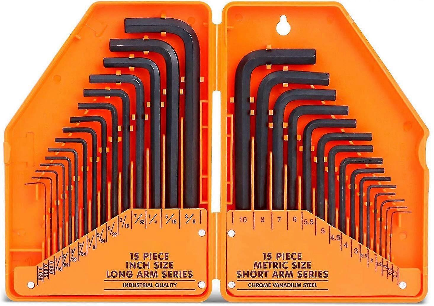 ألين وجع مجموعة بوصة / متري 30pcs (0.7mm-10mm) ساي (0.028 "-3/8)