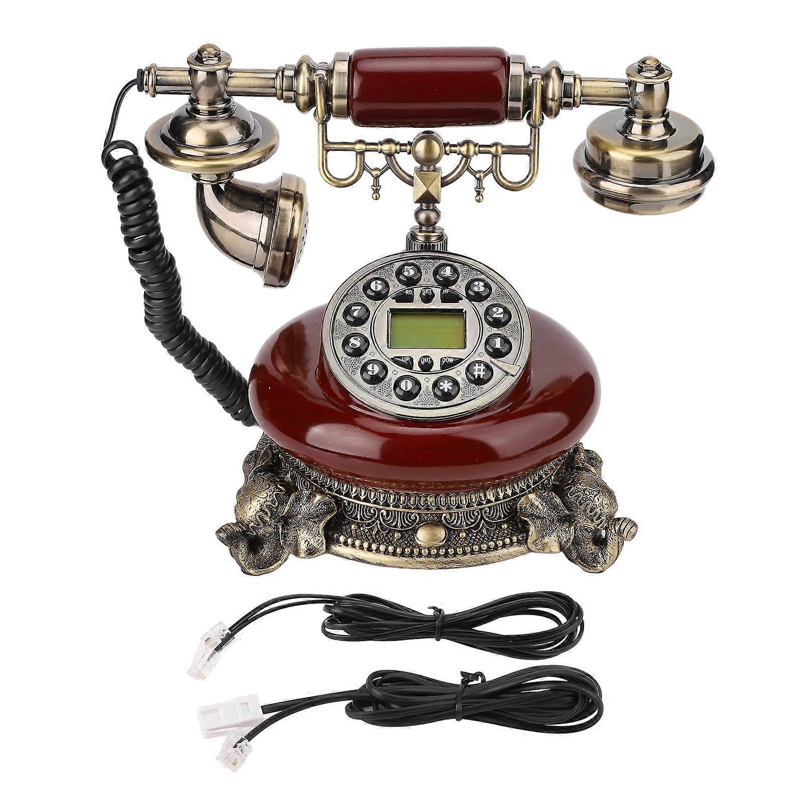 Vintage Telephone Caller ID One Key Redialing Hands Free Digital Corded Retro Landline with Calendar Date Clock