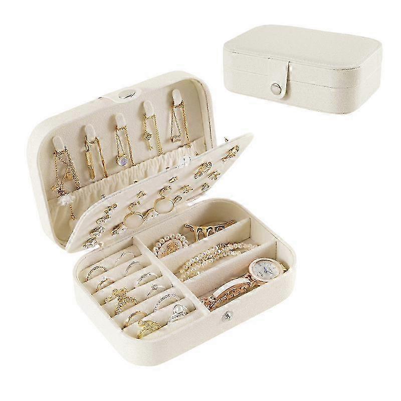 Double layer white jewelry storage box