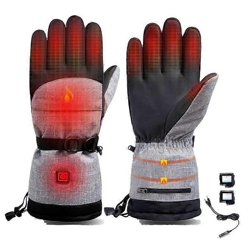 1 Pair Touch Screen Electric Thermal Gloves Winter Waterproof Heating Hand Warmer for Snowboard Cycl